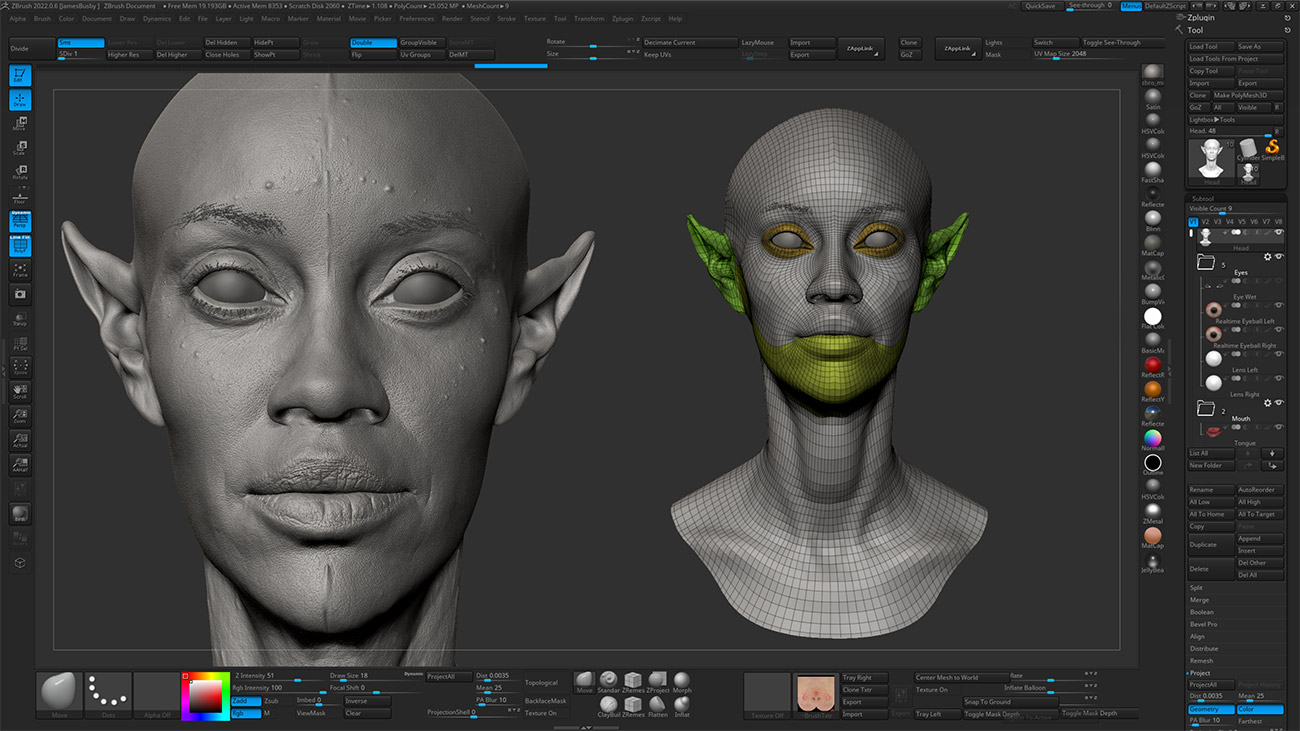 Download our Zbrush elf model female 3d sculpt